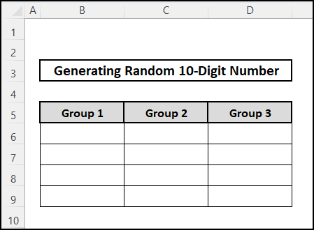 Dataset for generating a random 10-digit number