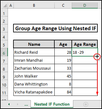 Utilizing the Fill Handle icon to fill up other cells in Excel