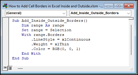 Code pasted in inserted module
