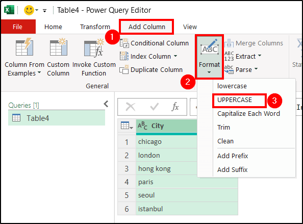 Change format in Power Query Editor