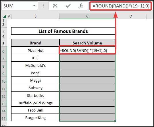 Using the ROUND and RAND functions to generate random data in Excel 