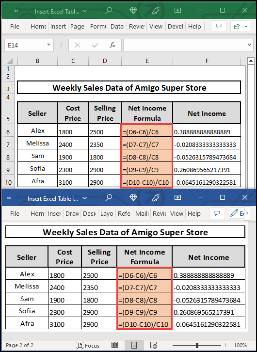 Changing the Excel file, and data changes in the MS Word file.