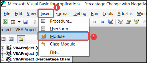 Inserting module for Visual Basic for Applications