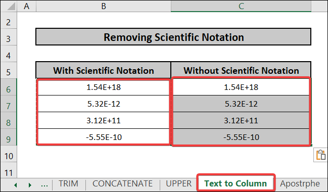  utilizing Text to Column Feature 