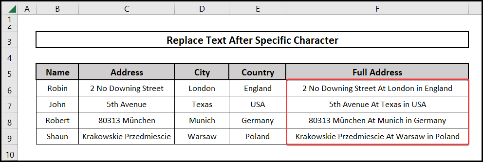 Text after Replacement
