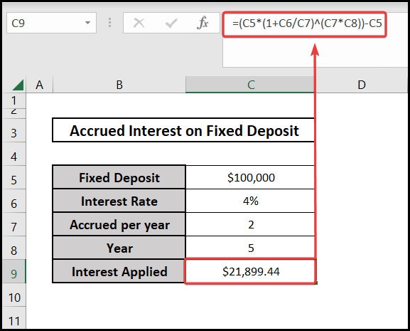 Calculating compound accrued interest