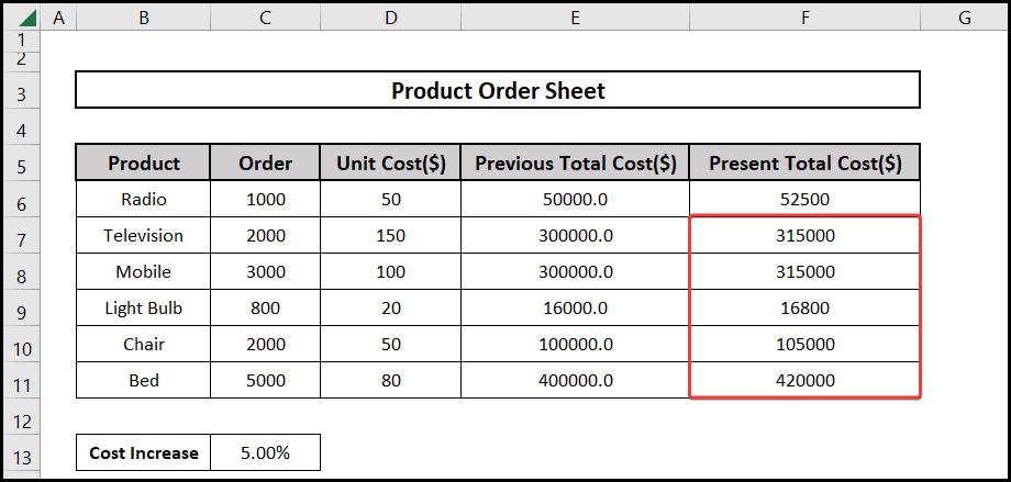 Application of paste formula across multiple rows
