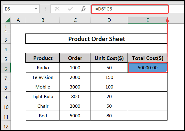 cell value with blue color formatting