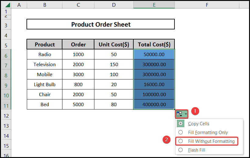 Applied formula across multiple rows with formatting
