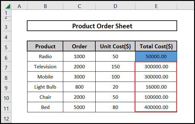 Applied formula across multiple rows without formatting