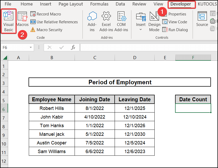 Opening Visual Basic in Excel