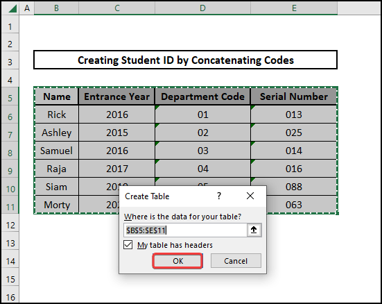 Selecting table to open up Power Query editor