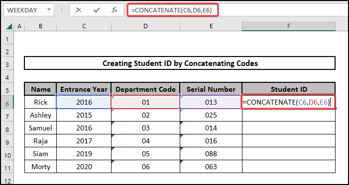 concatenate numbers with leading zeros using CONCATENATE function in Excel 