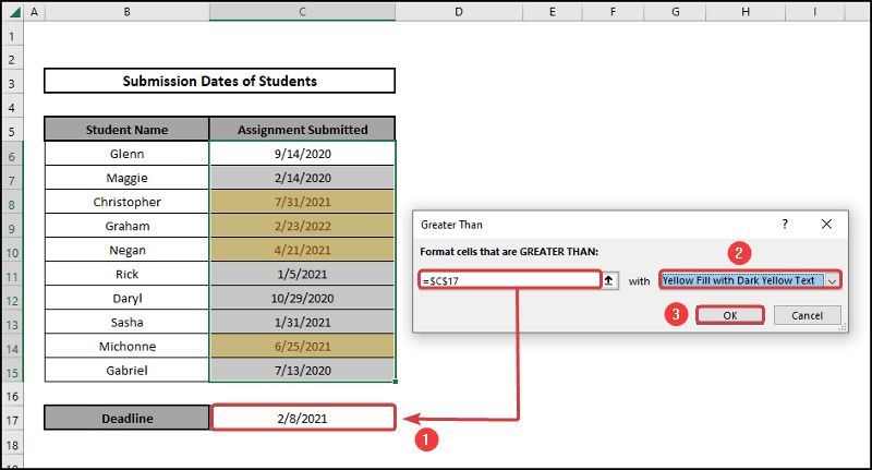 excel conditional formatting dates overdue