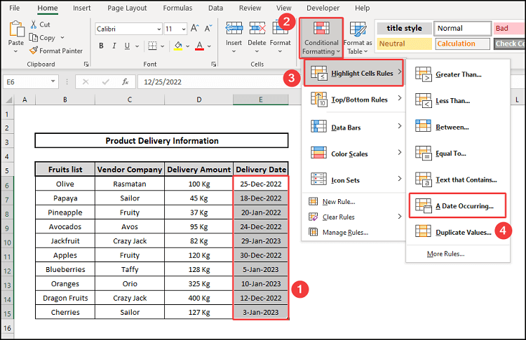 A date occurring-conditional formatting dates within 30 days