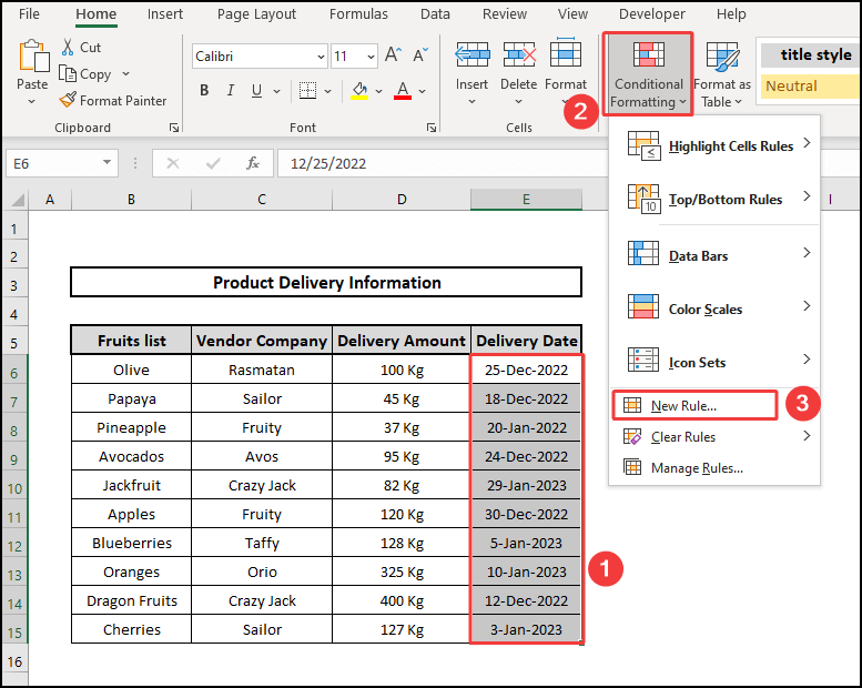 New Rule-conditional formatting dates within 30 days
