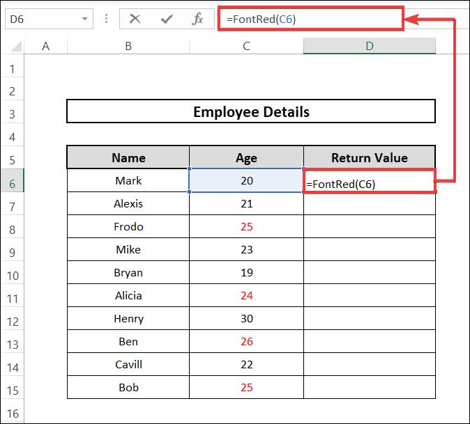 excel if font color is red then providing text values function