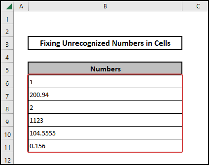 excel not recognizing numbers in cells left aligned