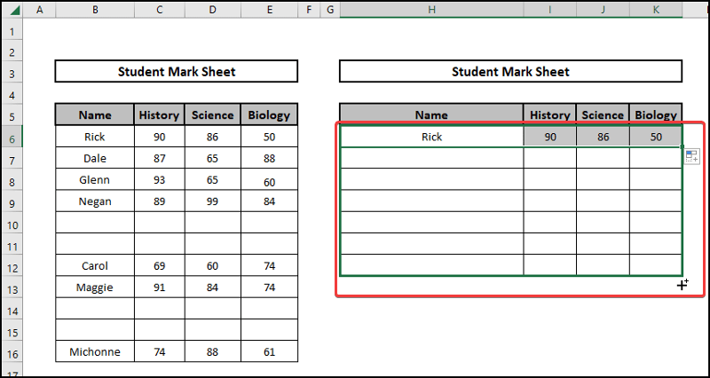 using fill tool to copy along column to excel remove blank rows formula