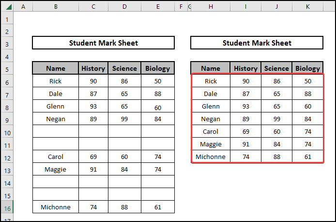 Creating a new table to using filter function excel remove blank rows using formula