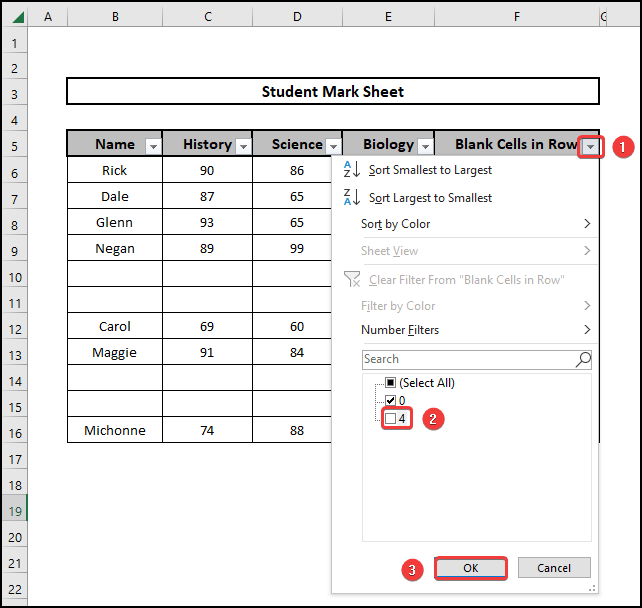 Filtering out the cells with values only to excel remove blank rows using formula