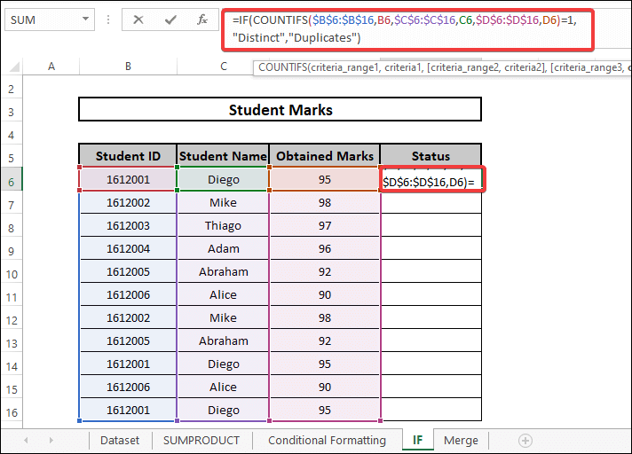 Applying IF and COUNTIF to group duplicates