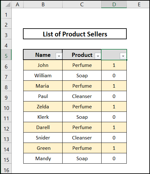 Outcome of applying Filter to alternate row colors in excel without table