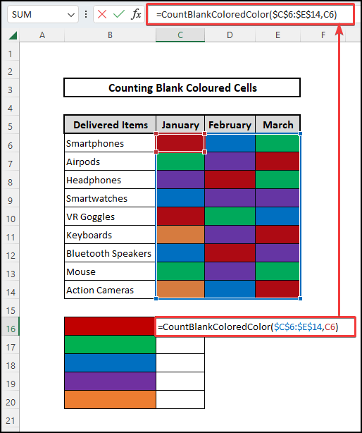 Inserting New function to count blank colored cells