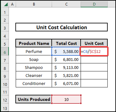 Using basic division formula to divide a group of cells by a number in excel