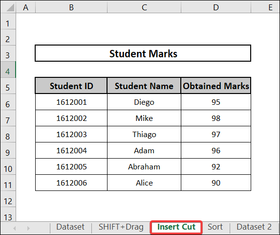Using Insert Cut Cells to move columns without overwriting