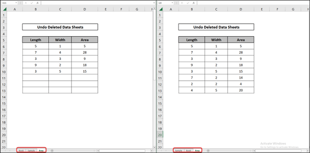 how to undo delete sheet in excel results