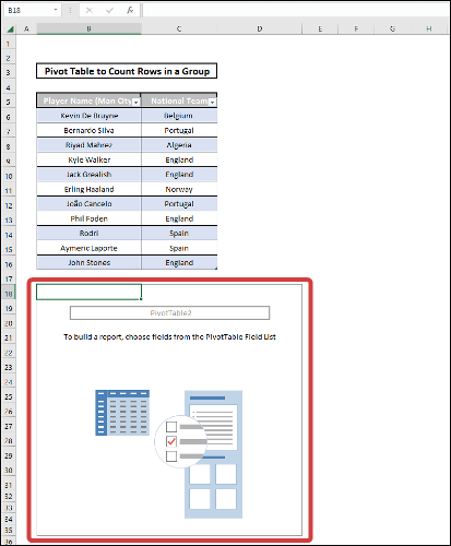 pivot table count rows in group Pivot table