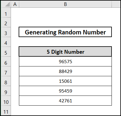 random numbers generated from vba