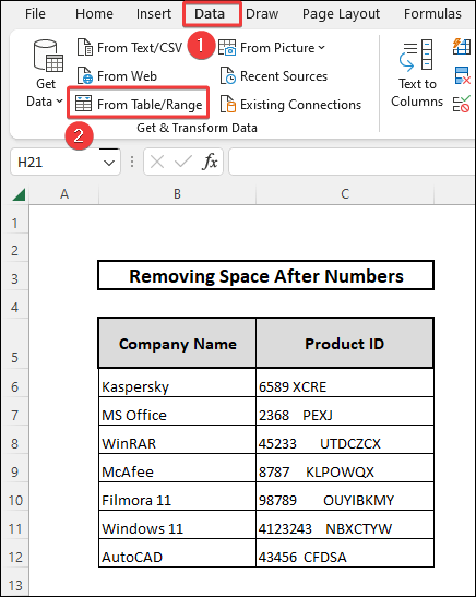 Create Table for power query