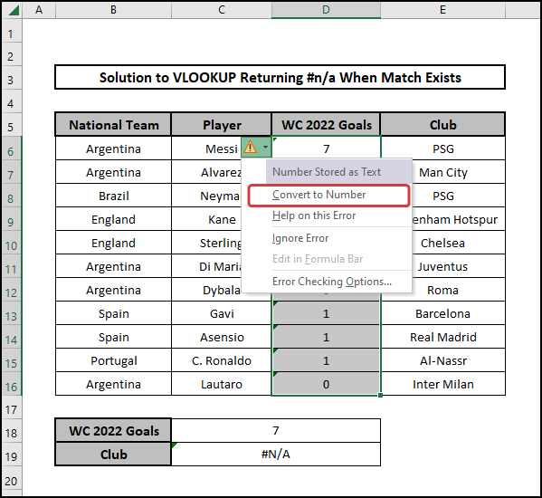 Turning texts to numbers in Excel