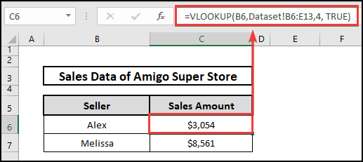 Use of the VLOOKUP function to extract filtered data based on multiple criteria into another Excel sheet.
