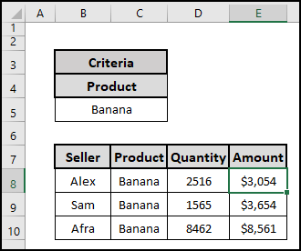 Extracted the filtered data into another Excel sheet.