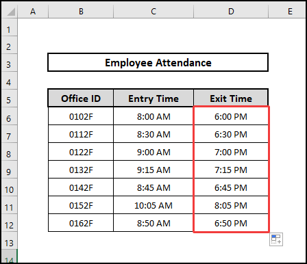 Add hours to time final result