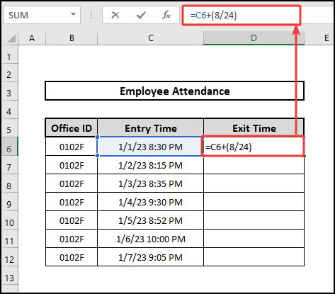 formula to add hours to date and time