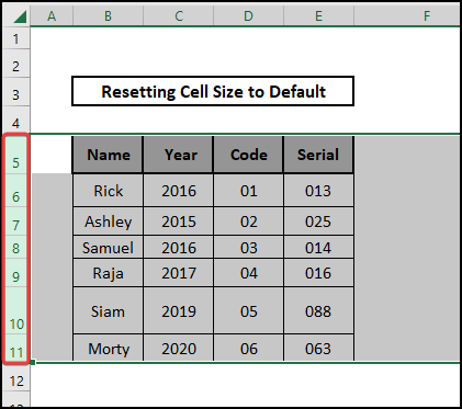 selecting rows by dragging
